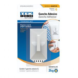 Ganchos Adhesivos Plástico Cuarzo Blanco G - 2kg 1un Tekbond